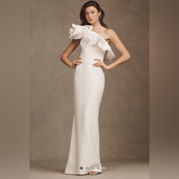 Rebecca Vallance Dresses & Skirts - Rebecca Vallance Chloe Taffeta One-Shoulder Crepe Column Gown